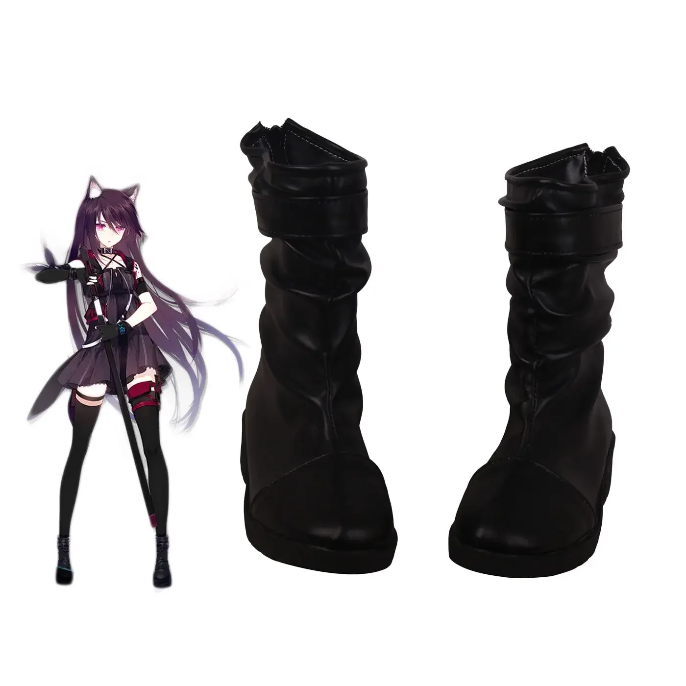 

Game Arknights Melantha Cosplay Boots Custom Made Black Shoes Halloween Party Cosplay Accessories