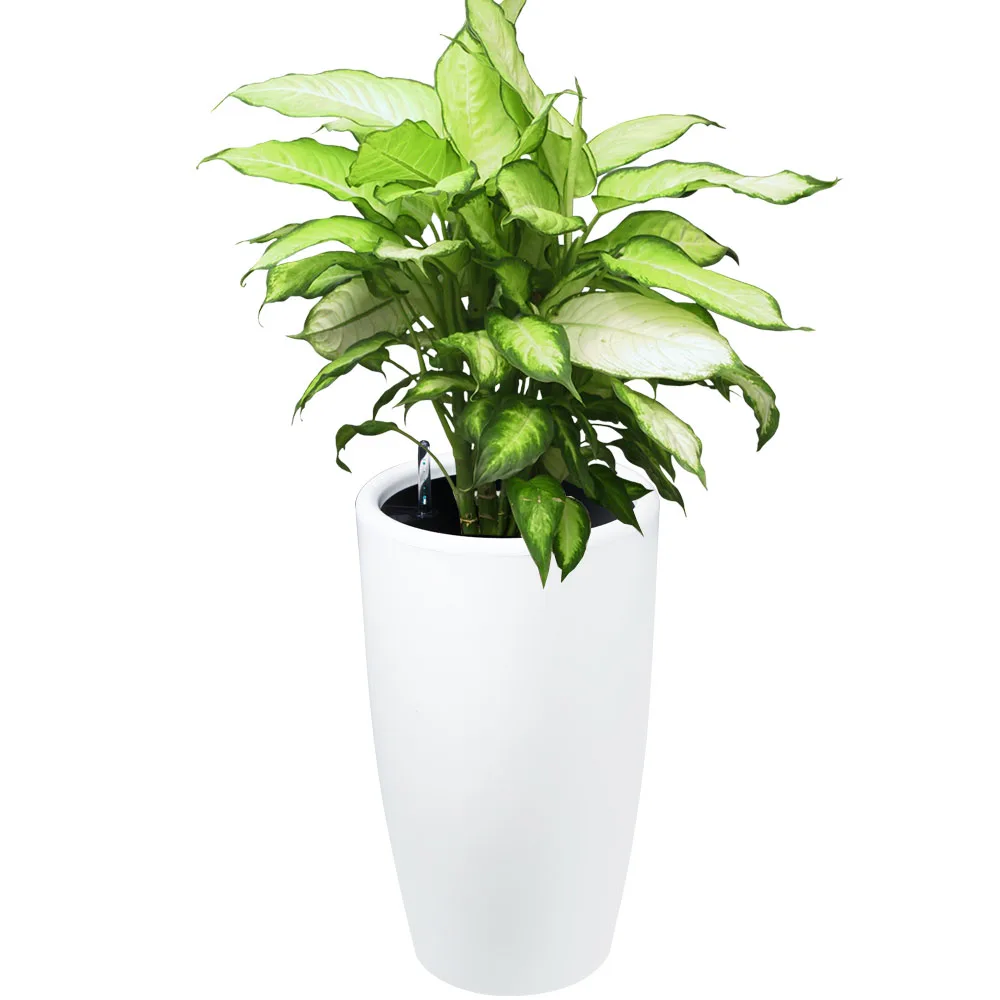 Hotel Home Floor Vertical Decoration Large Round White Plastic Flower Pot Flower Pot Hydroponic Pot