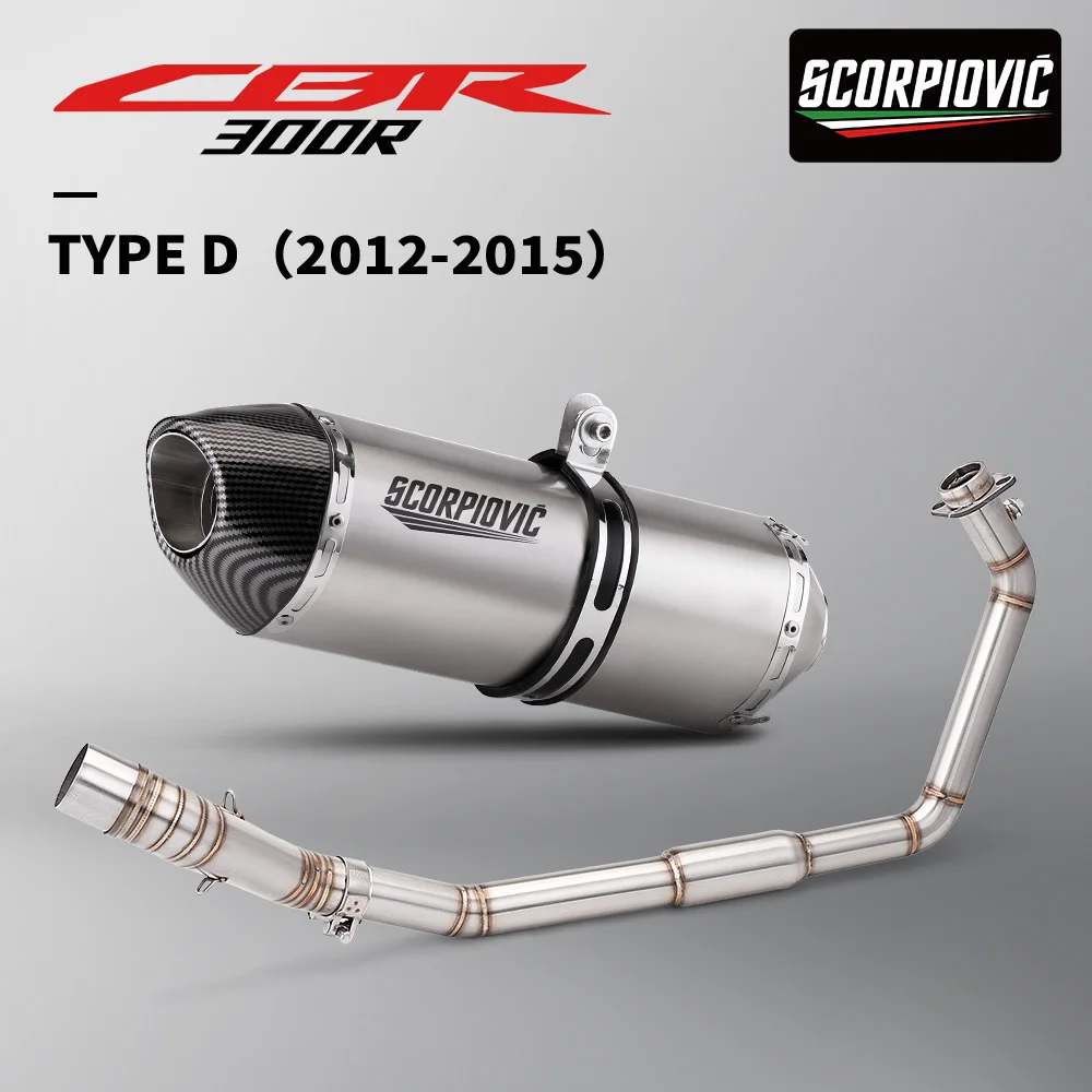 For CBR300R motorcycle exhaust slip-on front pipe connection 51MM track exhaust system