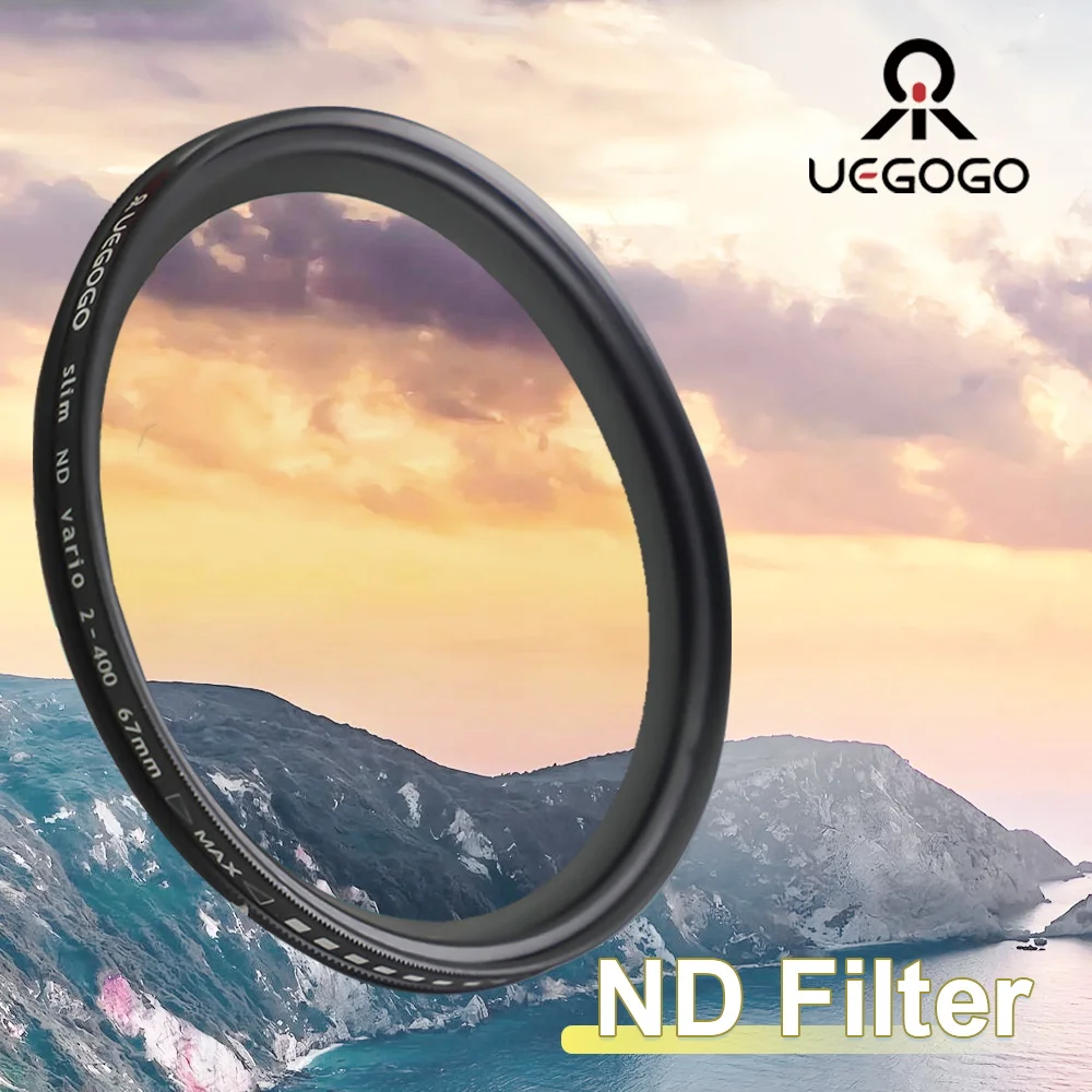 

UEGOGO ND2-400 Adjustable Fader Variable ND Filter ND2 to ND400 Camera Lens filtro 37mm 52mm 55mm 58mm 67mm 72mm 77mm 82mm