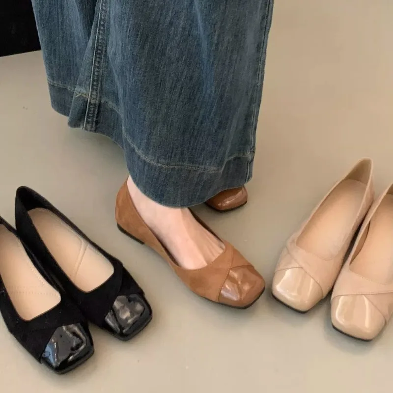 

Летние новые туфли-слипоны с квадратным носком, на мягкой подошве, с низким вырезом, легкие, с мягкой подошвой