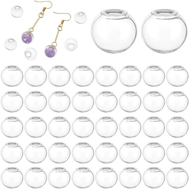 

200pcs Mini Glass Globes 12mm Glass Ball Bottles Orbs Balls Wish Glass Ball Charms Glass Spheres UV Planet Crystal Craft Ball