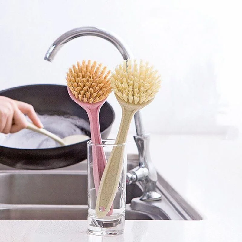 Eco Friendly Kitchen Scrub Brush, Anti-grease Pan Washing Brush, Hanging Design Kitchen Cleaning Brush