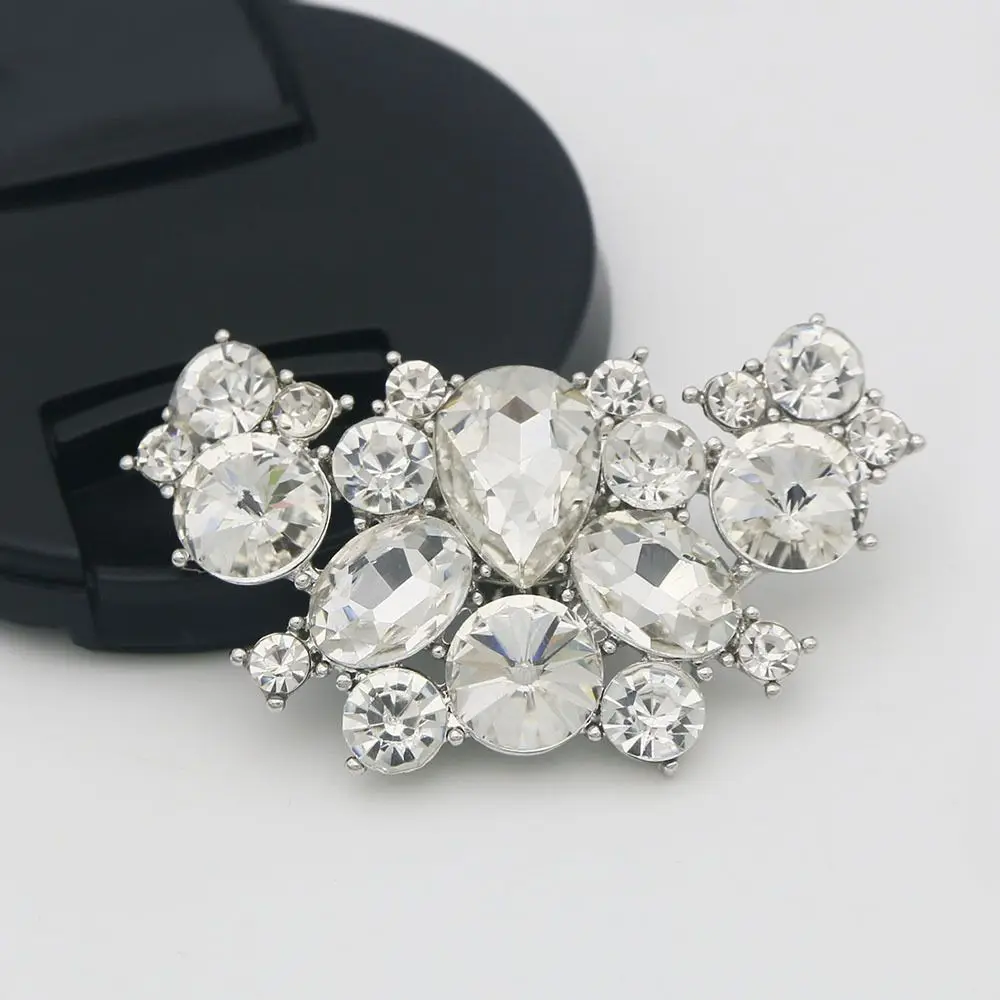 1PC Women High Heel Rhinestone Shoe Decorations Clip Charm Buckle Square Clamp Shiny Clips Wedding Bride Decorations Accessories