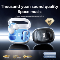 Earclip Bluetooth Headset Transparent Digital Display HiFi Stereo Noise-reducing Earplugs Waterproof Sports Headphones For Phone