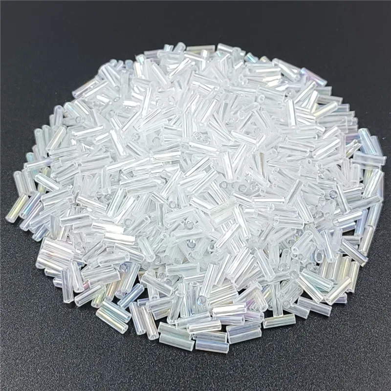 About 300Pcs 2x7mm Long Tube Glass Beads For Jewelry Making Multi-color Necklace Bracelets Spacer Bead DIY Accessories