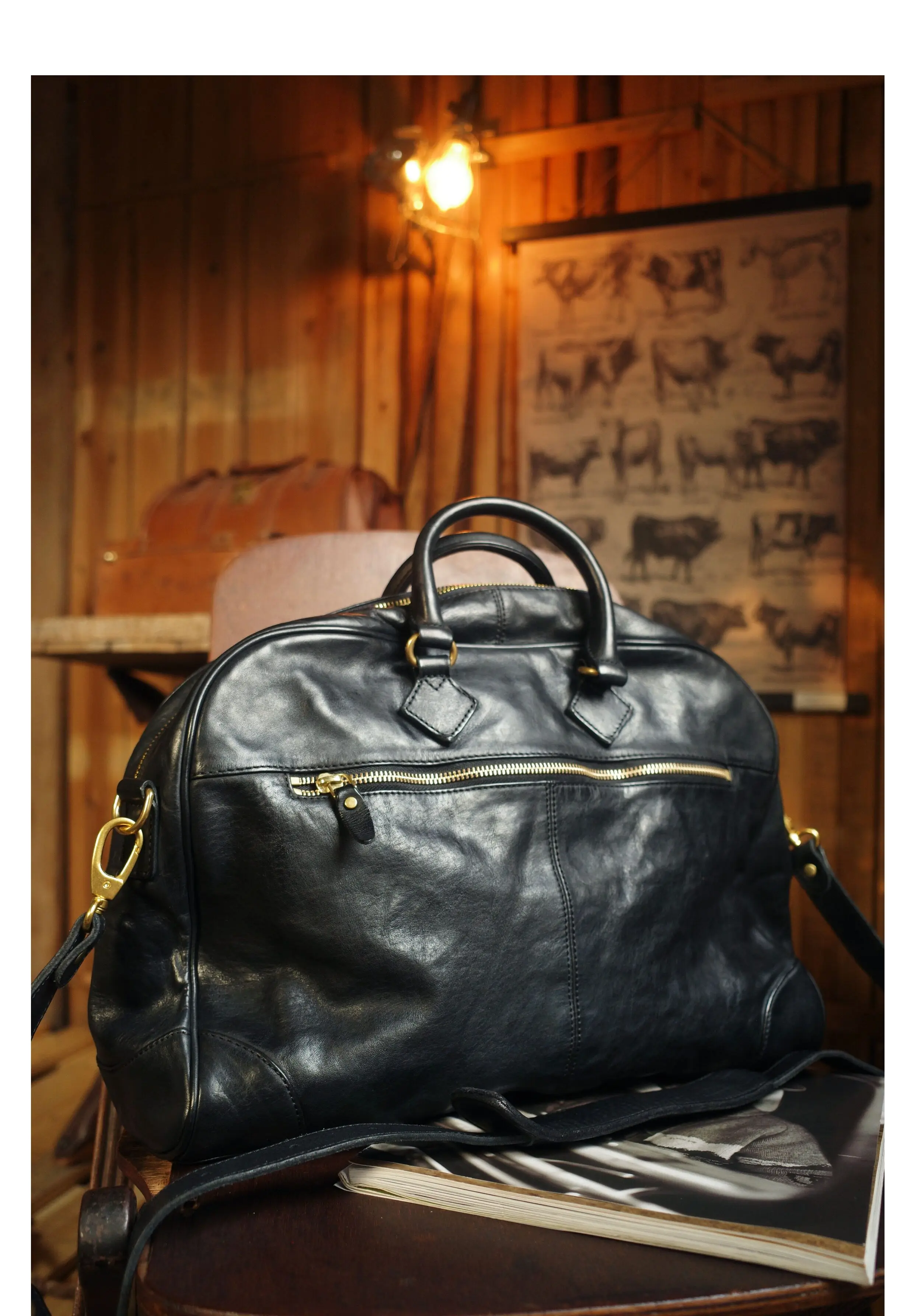 PNDME Business schlichte, pflanzlich gegerbte Rindsleder-Damen-Aktentasche, lässige Reise-Luxus-Handtasche aus echtem Leder für Laptops. – Detail 16