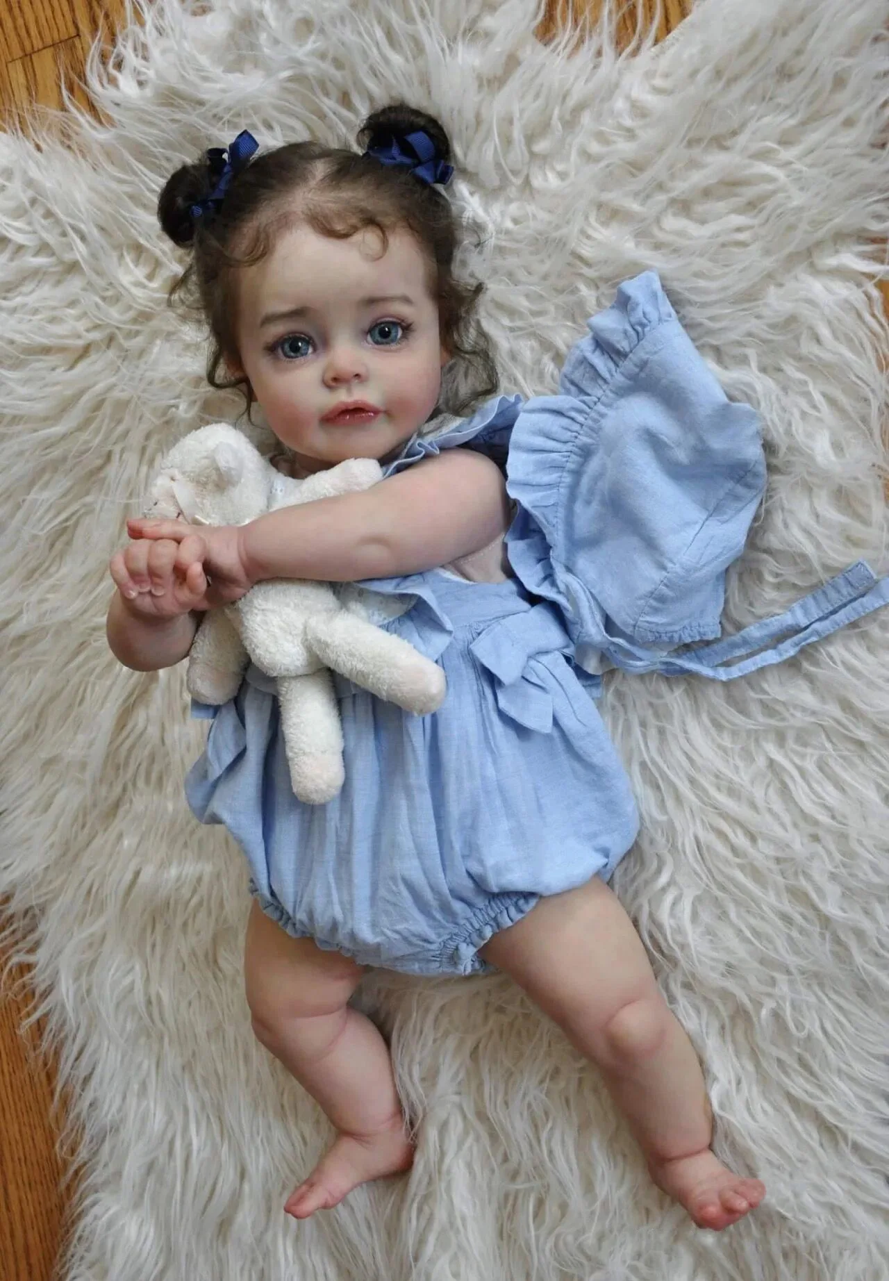 60CM Huge Size High Quality Doll SueSue Large Baby Reborn Toddler Pop Girl Doll Soft Hug Body Cute and Realistic Real Baby