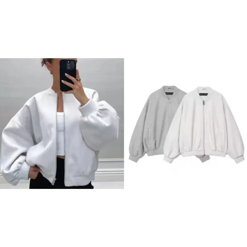 

Women Soft Jacket with Zipper Autumn Casual Long Sleeve Pocket Elastic Waist Women's Coats Simpel Plain Female Tops