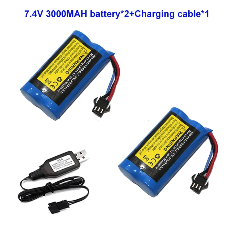 7.4V 3000mAh Li-ion Battery For MN82 MN82S MN82Pro MN78 MN98 MN99S MN168 MN128 RC Car Spare Parts