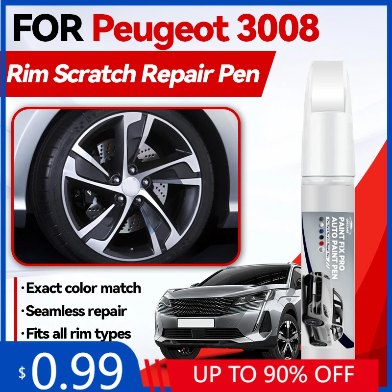 

Карандаш-корректор для колесных дисков Peugeot 3008 (2008-2025) T84 P84: средство для ремонта царапин, DIY