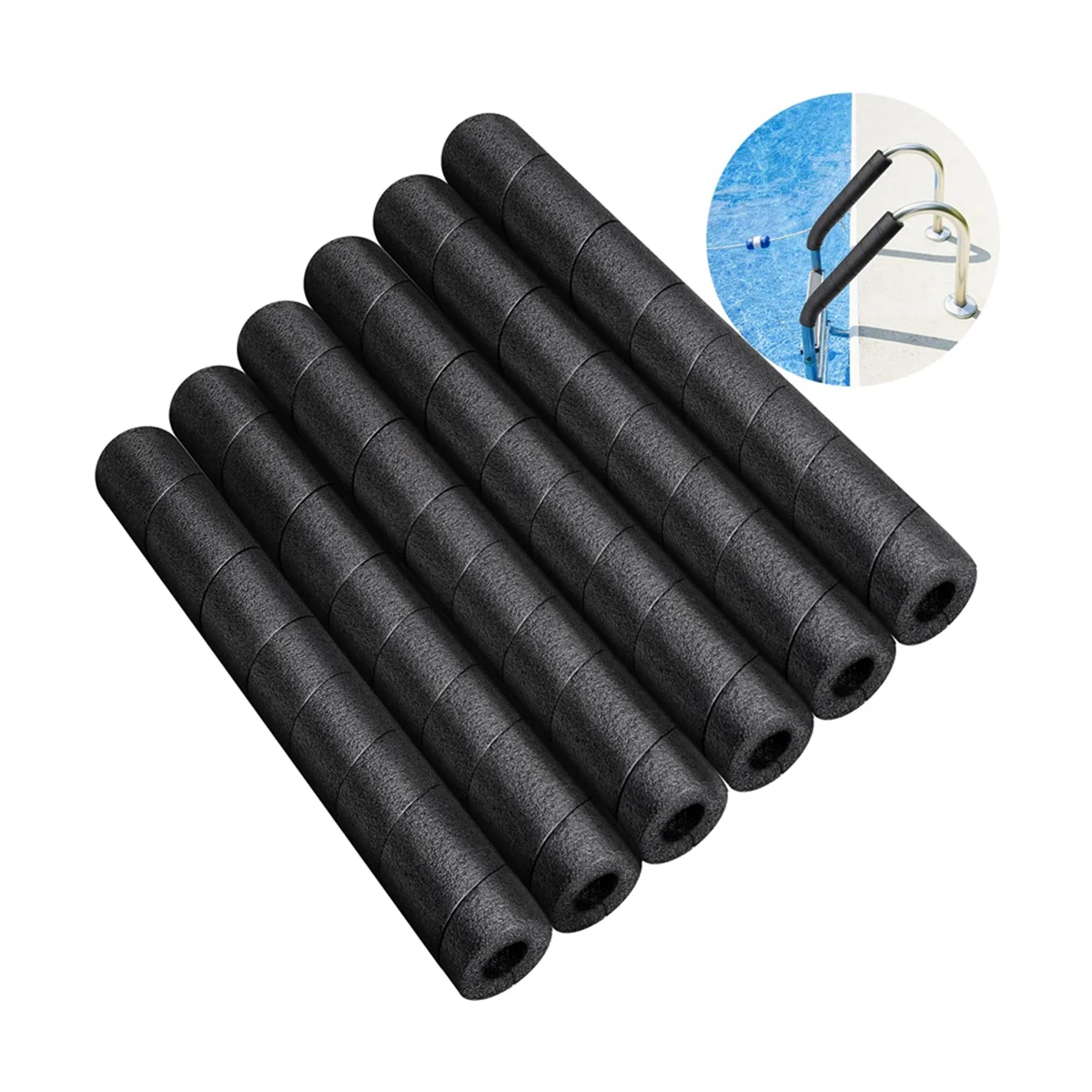 6 Pcs Pipe Insulation Foam Tube -Foam Pipe Covers -Soft Foam Tubing Insulation Wrap Spiral Basement Pole Cover Protector