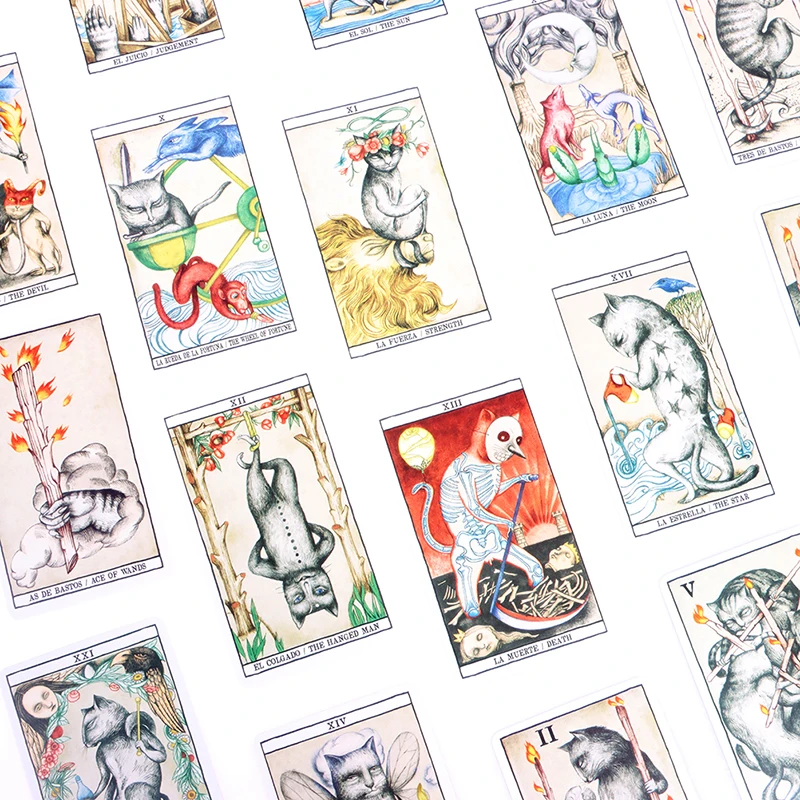 78 sztuk / zestaw nowych kart Tarot Cats Ana Juan Wodoodporne, trwałe akcesoria do gier planszowych w domu