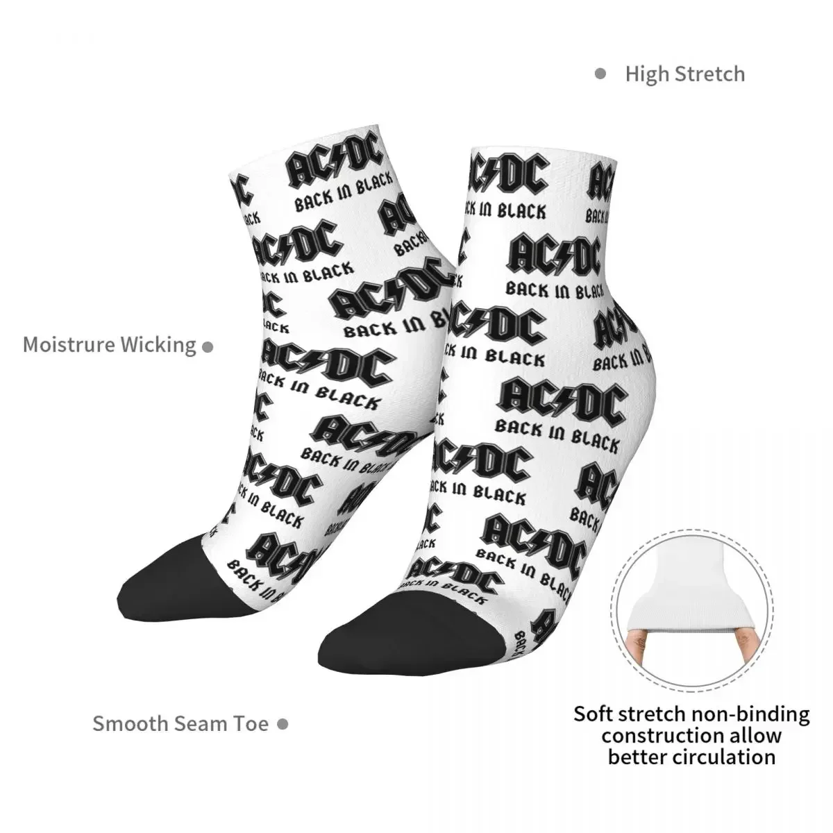 AC DC Heavy Metal (1) Socks Harajuku Sweat Absorbing Stockings All Season Socks Accessories for Unisex Christmas Gifts