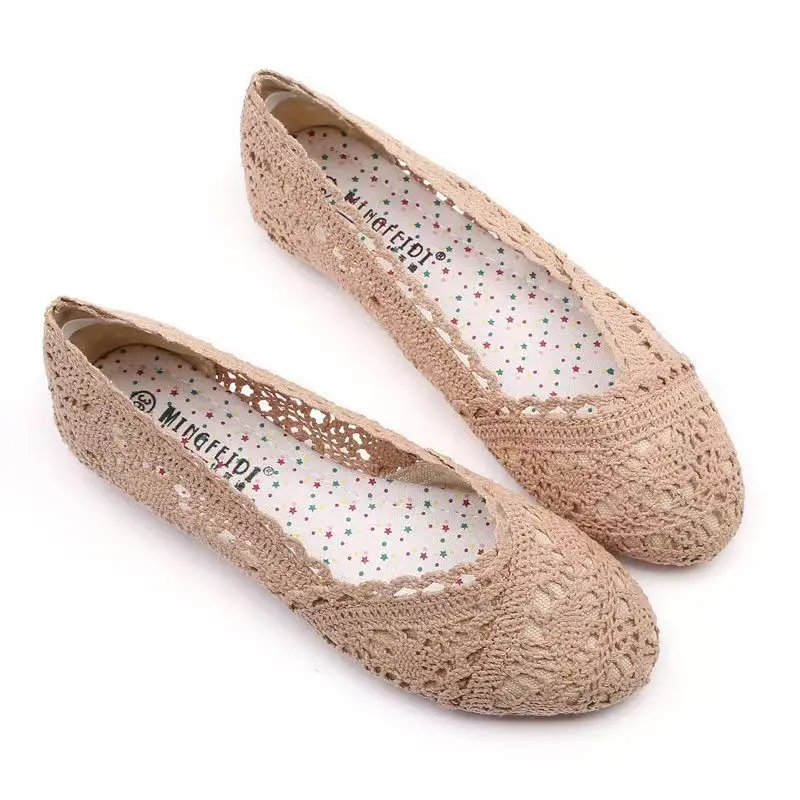 

Женские летние новые сетчатые туфли на плоской подошве с мягкой подошвой, нескользящая дышащая женская обувь без шнуровки с круглым носком