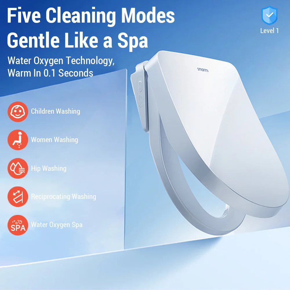

New Electronic Bidet Toilet Smart Toilet Cover Heating Toilet Cover Cleaning Body Cleaner Deodorant Antibacterial Warm Air Dry