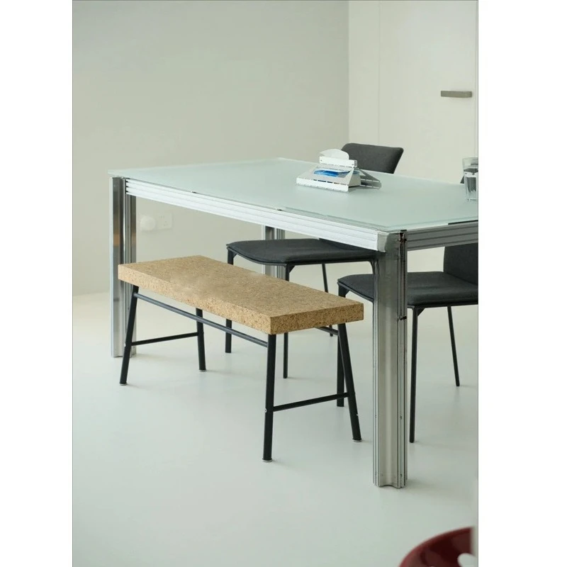 Aluminum profile frosted glass table simple office computer desk household dining rectangular tea table