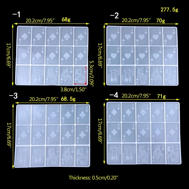 Stampi in resina epossidica per carte da gioco Stampi in silicone per divinazione grandi dimensioni per artigianato fai-da-te