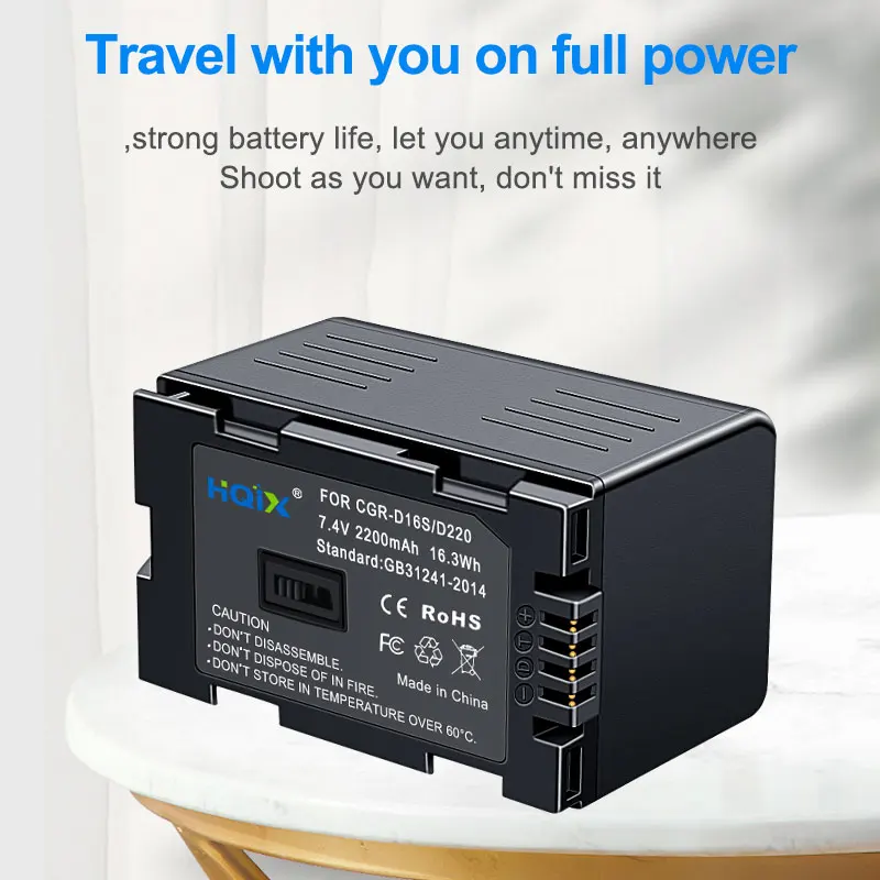 

HQIX for Panasoinc NV-DS99 DS88 DS68 EX1 EX3 DS200 D401 M20 EX21 DS150 RX66 GX7 DS7 DS77 DS8 Camera CGR-D16S Charger Battery