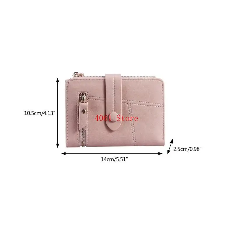 محفظة نسائية جلدية صغيرة بمشبك للعملة المعدنية وجيب للنقود وحقيبة لبطاقة الائتمان