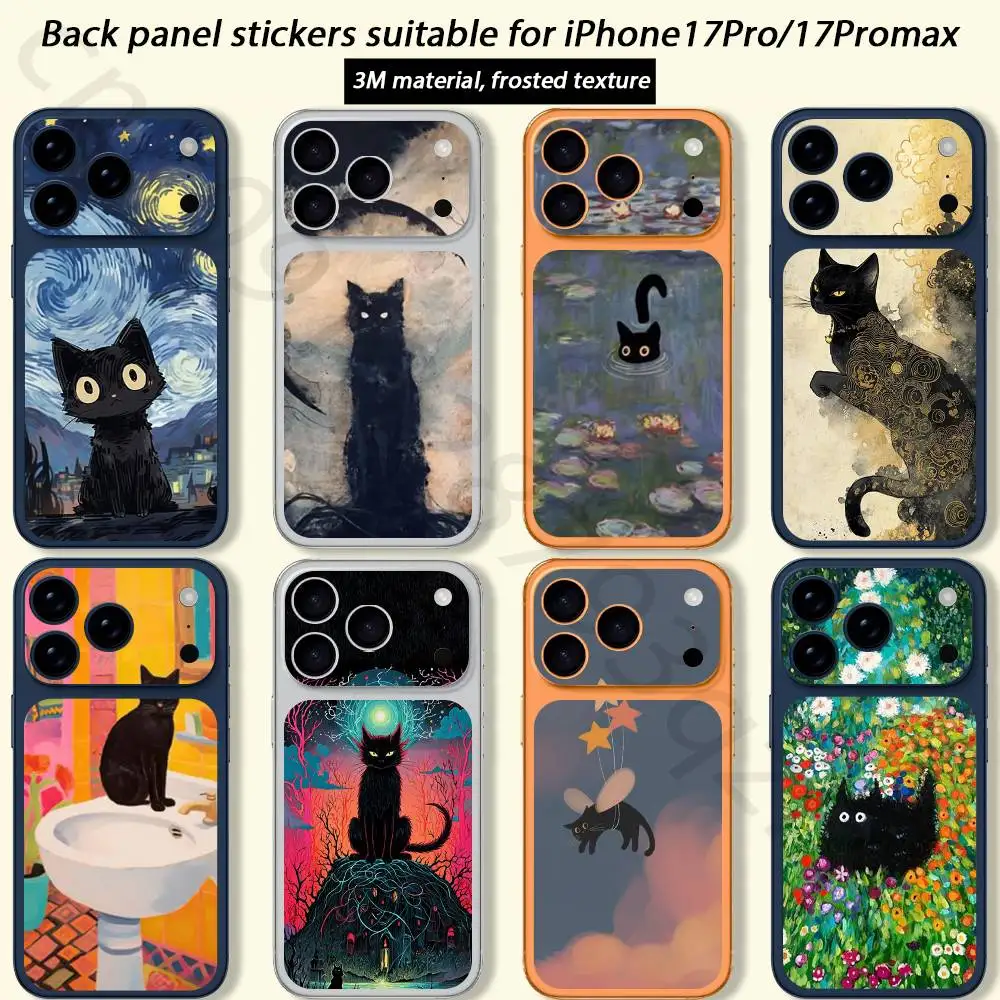 

Black Cat Art TICKET Decal Skin Wrap for iPhone 17 Pro/Pro max Protective Film for Back, Frame, Camera