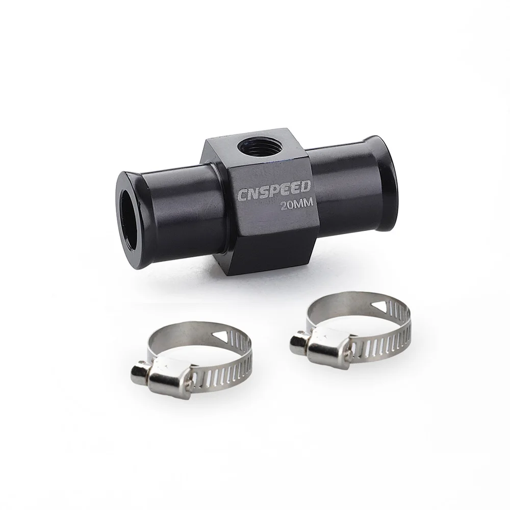 Sambungan Selang Pendingin Hitam Adaptor Selang Radiator 1/8Npt Temperatur 18mm 20mm 22mm 24mm Sensor Sambungan Pipa Temperatur Air