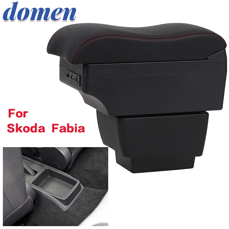 

For Skoda Fabia 3 Armrest 2015-2021 For Skoda Fabia III Combi Car Armrest Box USB Storage Box Car Accessories