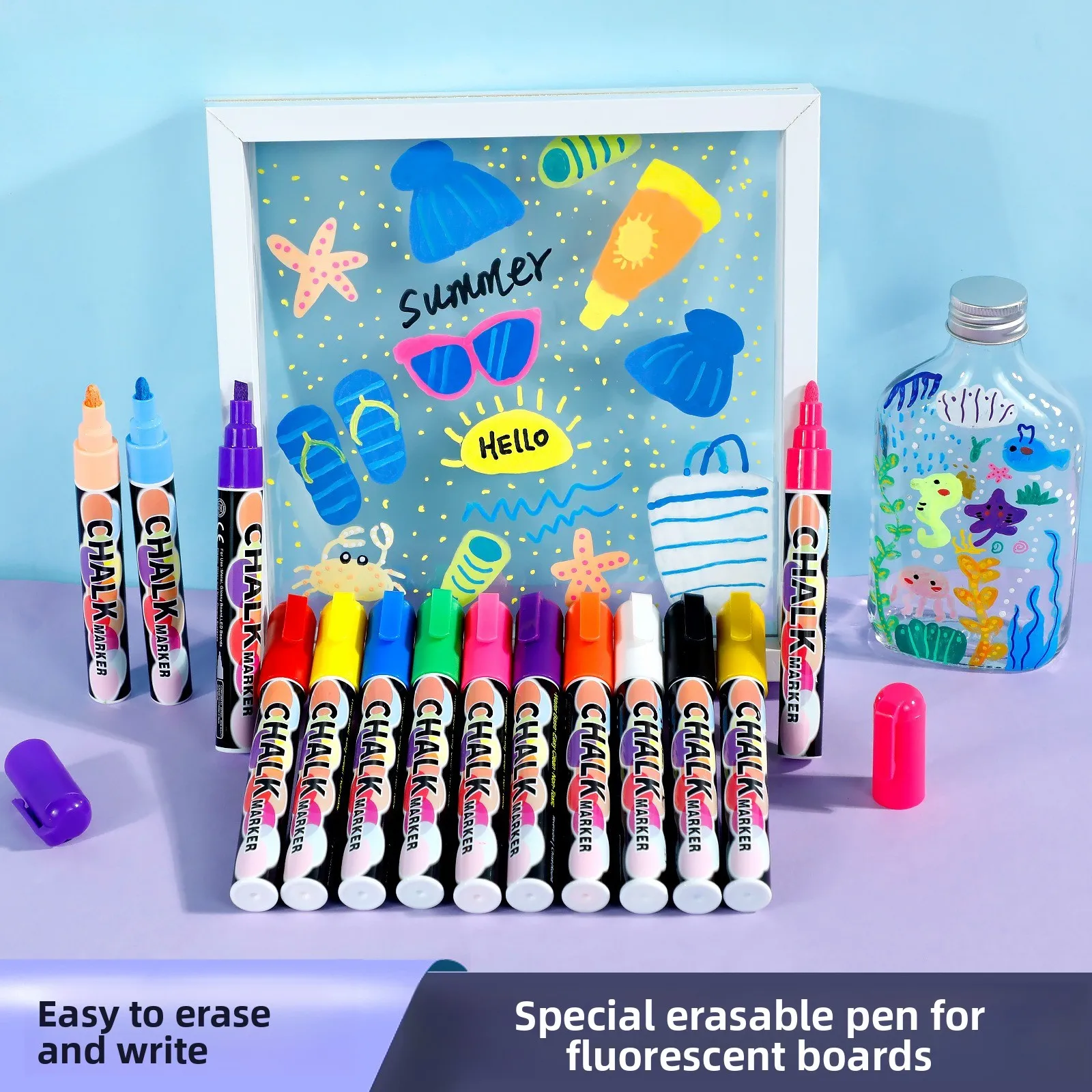 

6Mm liquid chalk, water-soluble dust-free chalk, erasable marker pen for graffiti, LED blackboard highlighter pen