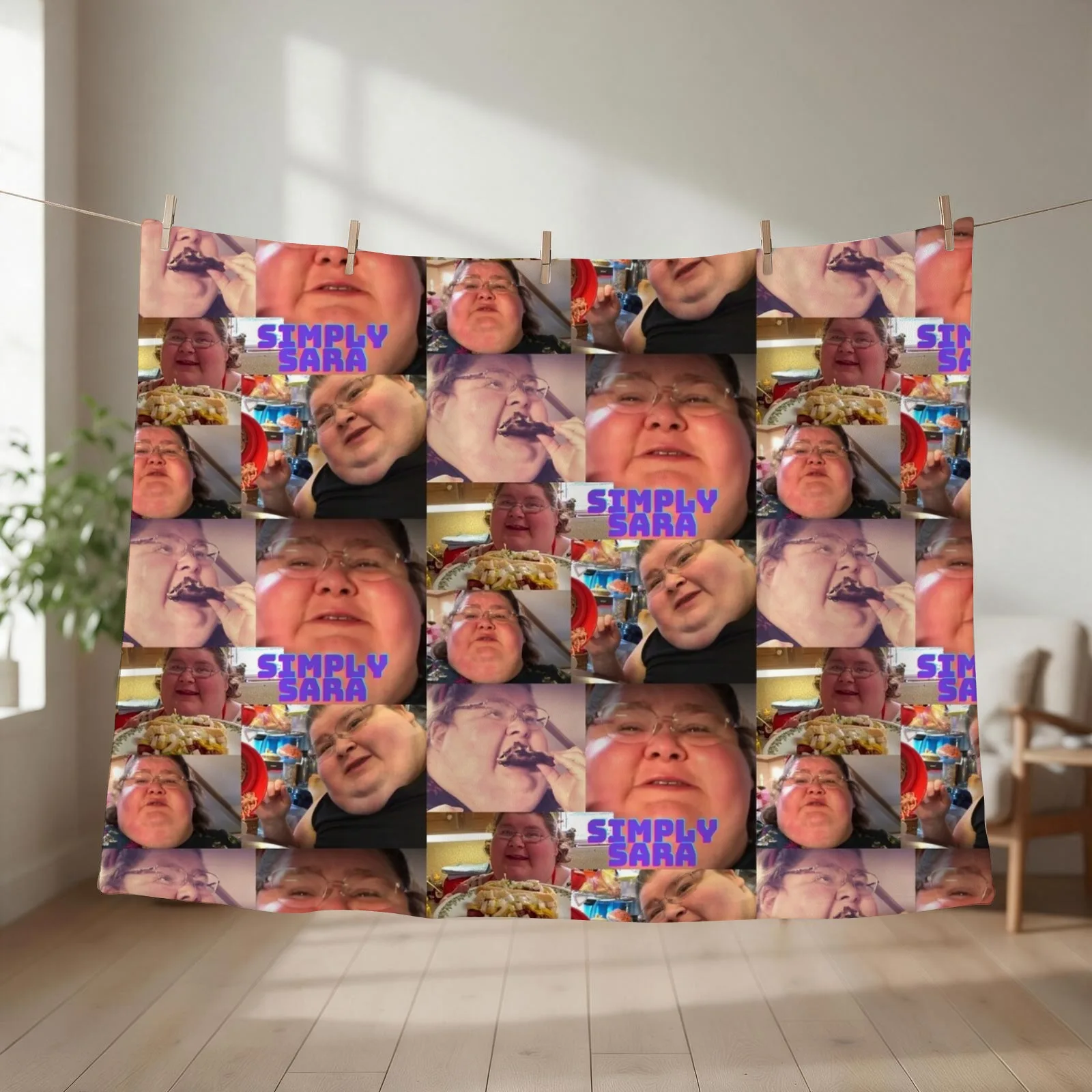 Simply Sara Collage Throw Blanket couch cozy soft plush fuzzy picnic outdoor blanket