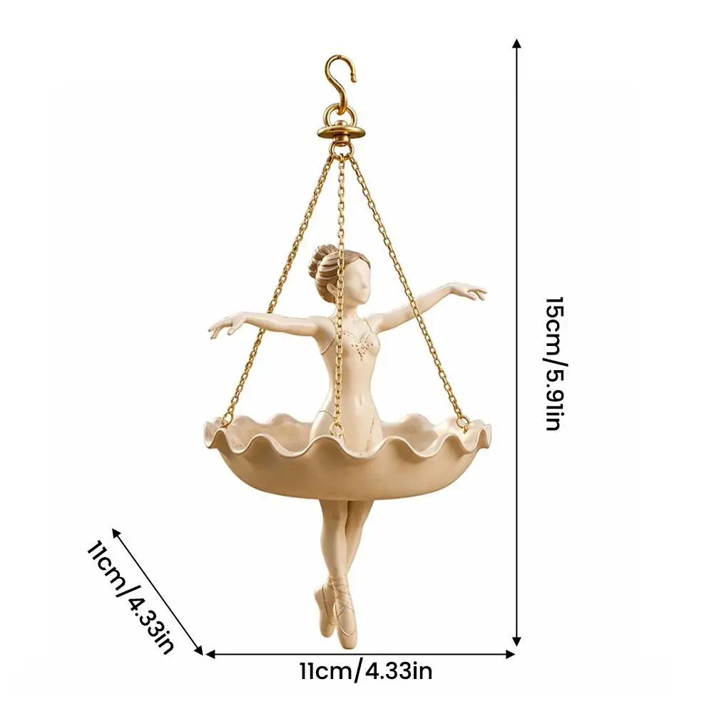 Resin Ballet Dancer Hanging Planter Ballerina Flower Pot Decorative Plant Holder Indoor Garden Basket for Succulents Vines - view 6