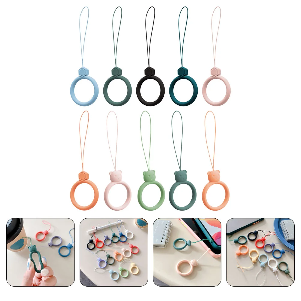 

10 Pcs Phone Case Ring Buckle Split Rings Hoops Wire Carabiner Lanyard Mobile Telephone