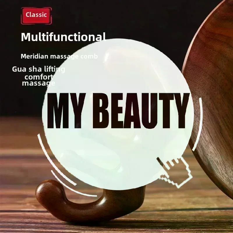 

Массажная расческа для тела и лица из натурального сандалового дерева, широкозубчатый скребок Гуаша для массажа кожи головы и лица