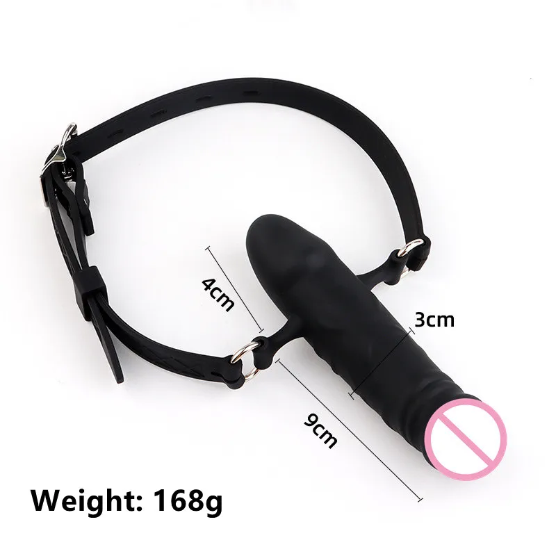 Silicone Open Mouth Gag Dildo Oral Fixation Strap On Slave Harness Bondage Erotic Goods For Adult Sex Toys For Couple Bdsm Games