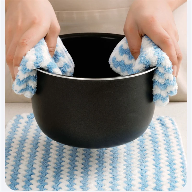 5PCSCleaning Cloth Kitchen Scouring Pad Towel Dishcloth Household Rags Gadget Microfiber Non-stick Oil Table Cloth Wipe