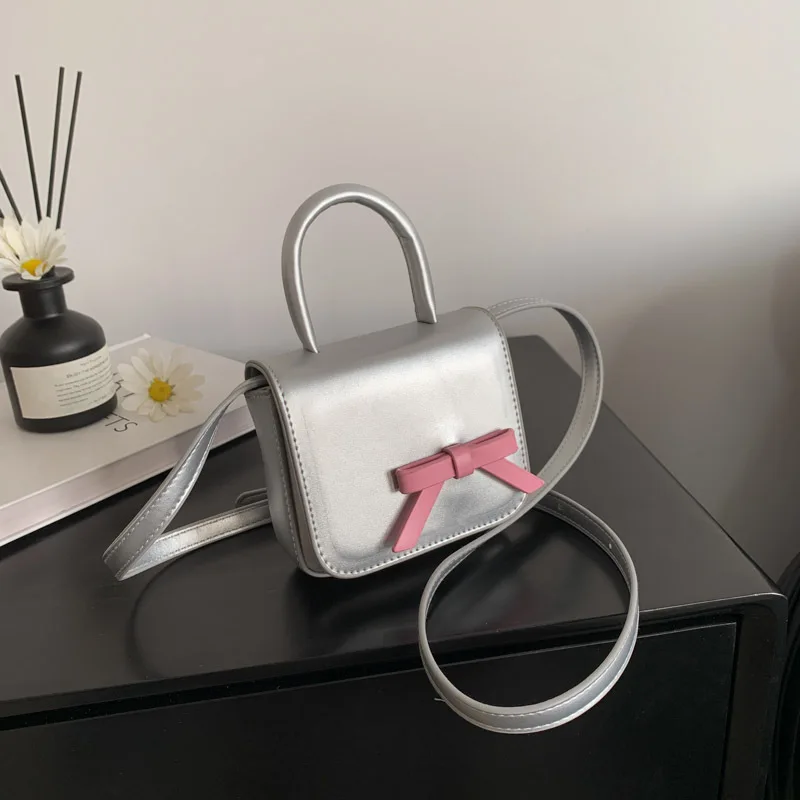 Borse con manico superiore da donna con fiocco dolce coreano Y2k borsa a tracolla a tracolla moda Casual semplice nuova borsa e borsette Kawaii All