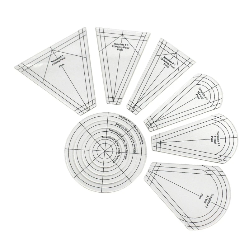 

10 Pcs/Set Regular Plate Templates Sewing Patchwork Templates Quilting Ruler