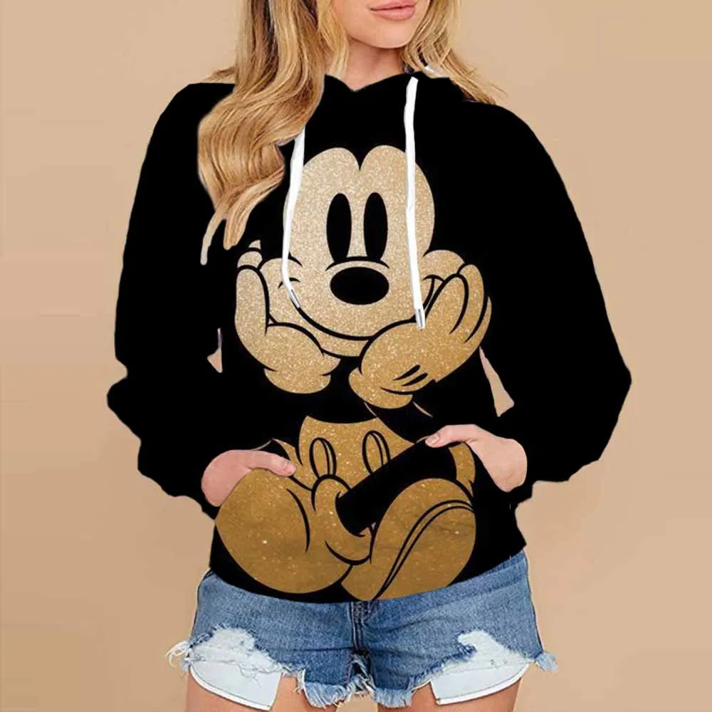 New Streetwear Hoodie Men\'s Fall Long Sleeve Harajuku Disney Stitch and Mickey 3D Print Casual Sweatshirt Y2K 2024