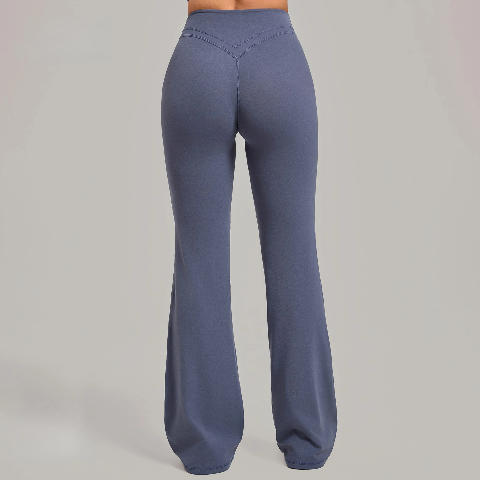 Women's High-stretch Figure-hugging Yoga Pants Slightly Flared Crossover High Waist–wide Leg Leggings Sports Fitness Trousers