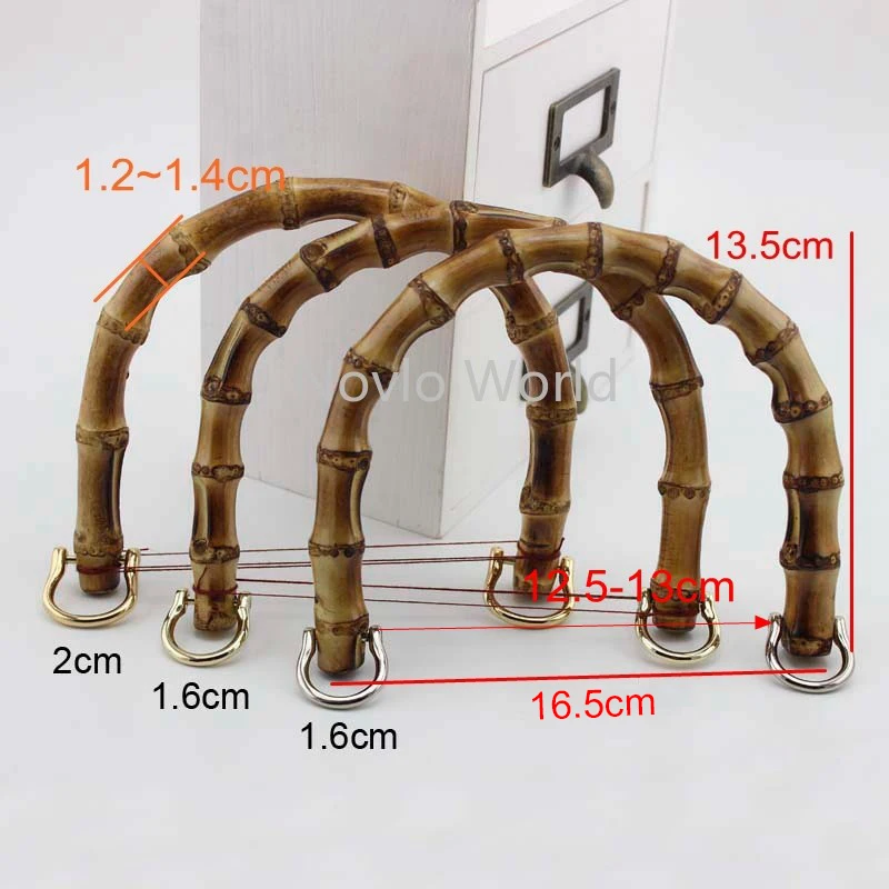 4-10 pieces Big size inner wide 13.5-14cm  Real Bamboo Handle for Purse crochet bags,Design Bags knit bags bamboo handle