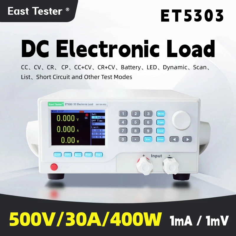 ET5303 5304 DC carga electrónica programable probador de resistencia de aislamiento de batería conmutación y prueba de cargador de fuente de alimentación lineal