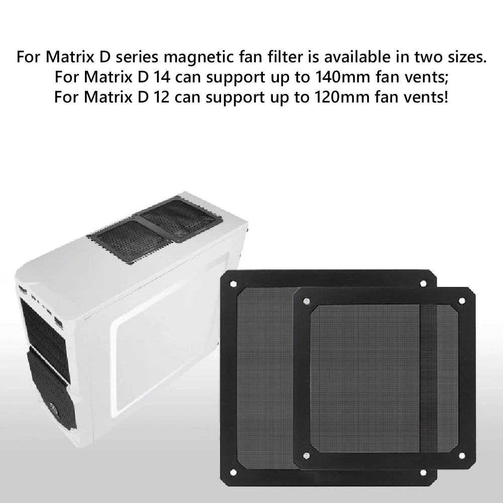 1/2X 8/9/12/14cm Magnetic Frame Dust Filter PC Fan Cleaner Dust-proof Mesh Cover Net Guard with Hole For PC Computer Cooling Fan