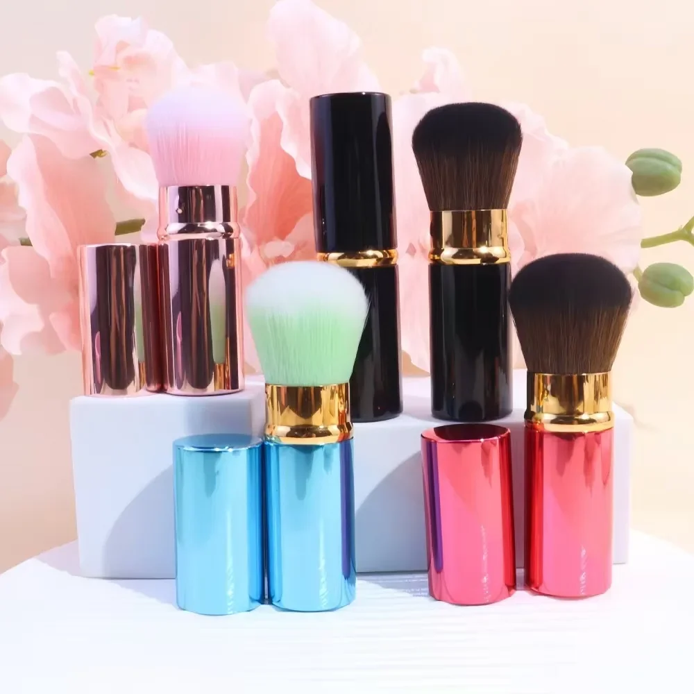 فرشاة كابوكي للوجه، فرش مكياج قابلة للسحب، بودرة أساس، مزج أحمر الخدود، أدوات تجميل، لون عشوائي #2