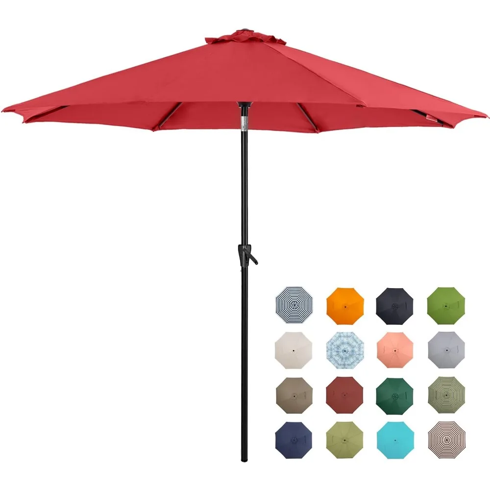 

Outdoor Table Umbrella with Push Button Tilt and Crank,Large Sun Umbrella with Sturdy Pole&Fade resistant canopy,Easy to set