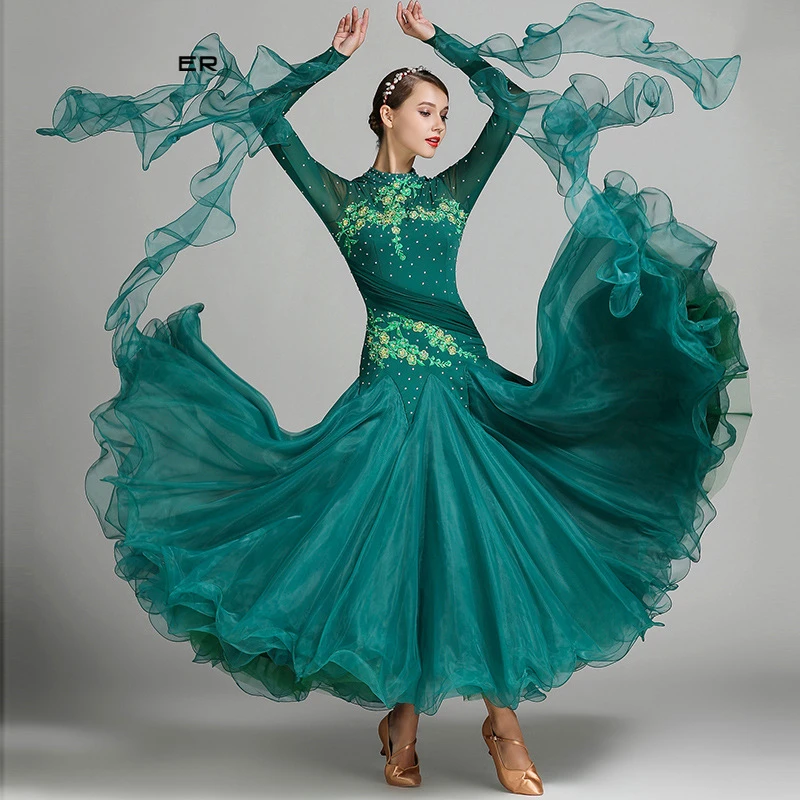 Customized New Modern Dance Dress National Standard Dance Dresses for Women Social Balloom Competition Performance Dress