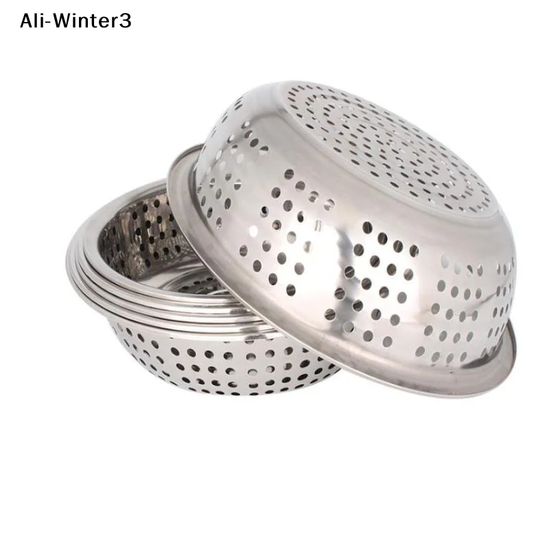 【YY】1Pc 2026 New Stainless Steel Drain Basin Strainer Colander Big Drainer Basin 22/24/26/28/30/34CM Kitchen Tool - Image 2