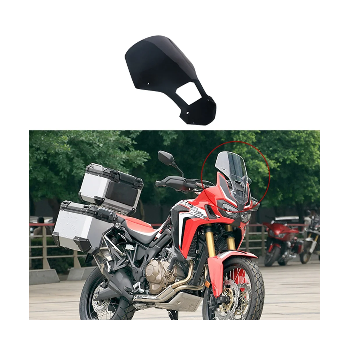 Motorcycle Smoke Black Windshield Windscreen Spoiler Air Deflector for CRF1000L Africa Twin