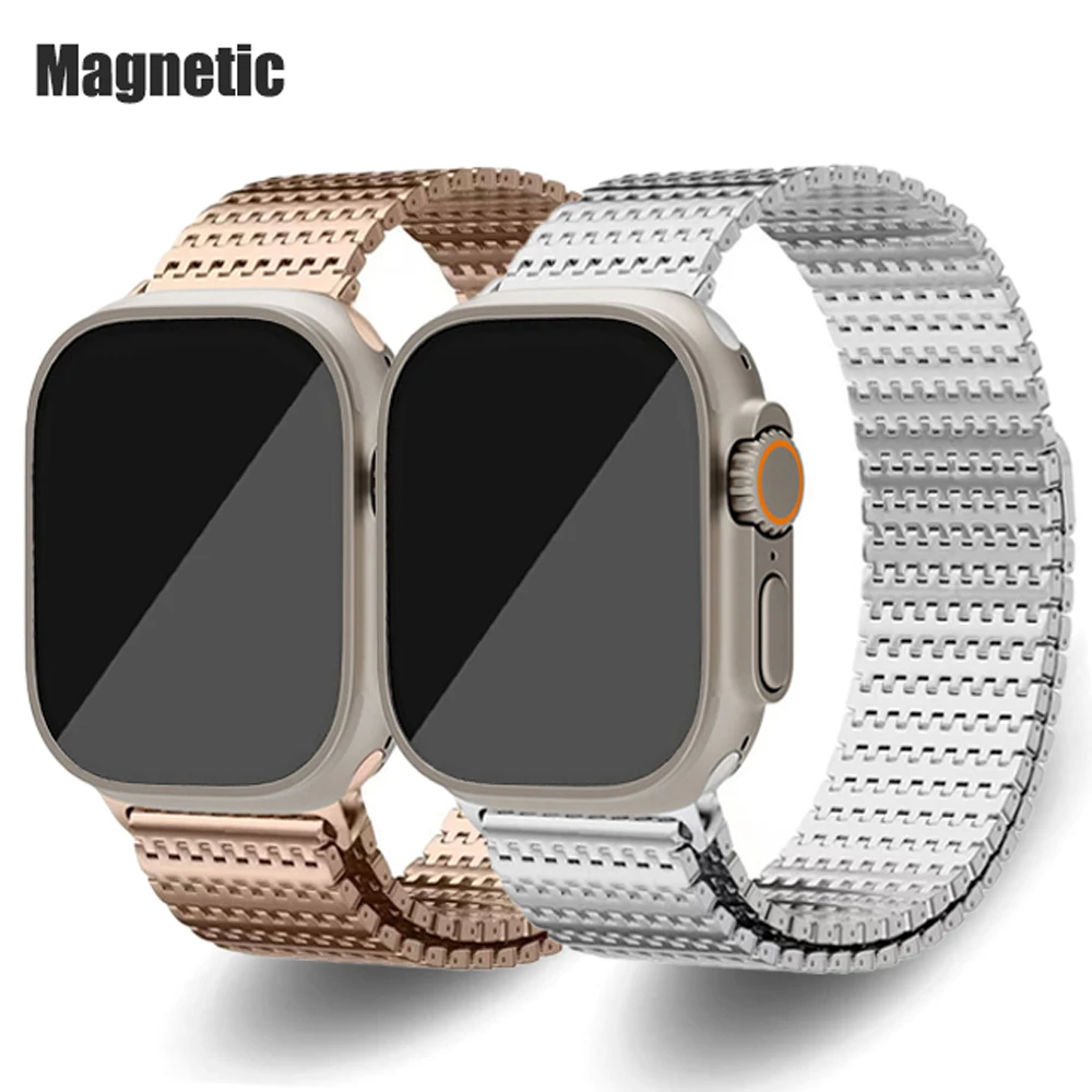 Milanaise-Magnetschlaufenarmband für Apple Watch Ultra 2 49 mm 9 8 7 6 5 4 SE 42 44 45 mm Band für iWatch-Serie 41 mm 38 40 mm