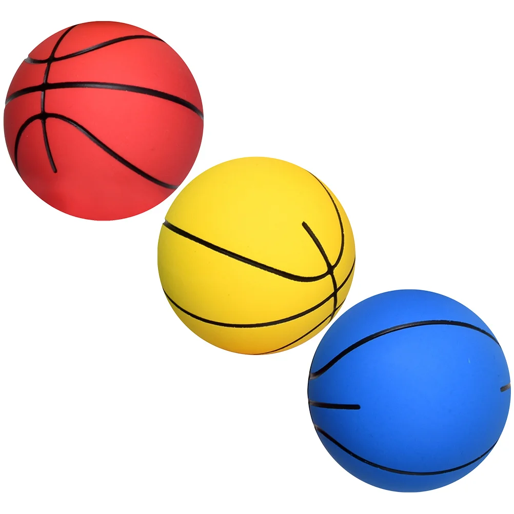 3 Pcs Small Basketball Bouncy Kids Sports Toys Portable Playing Jumping Balls Student
