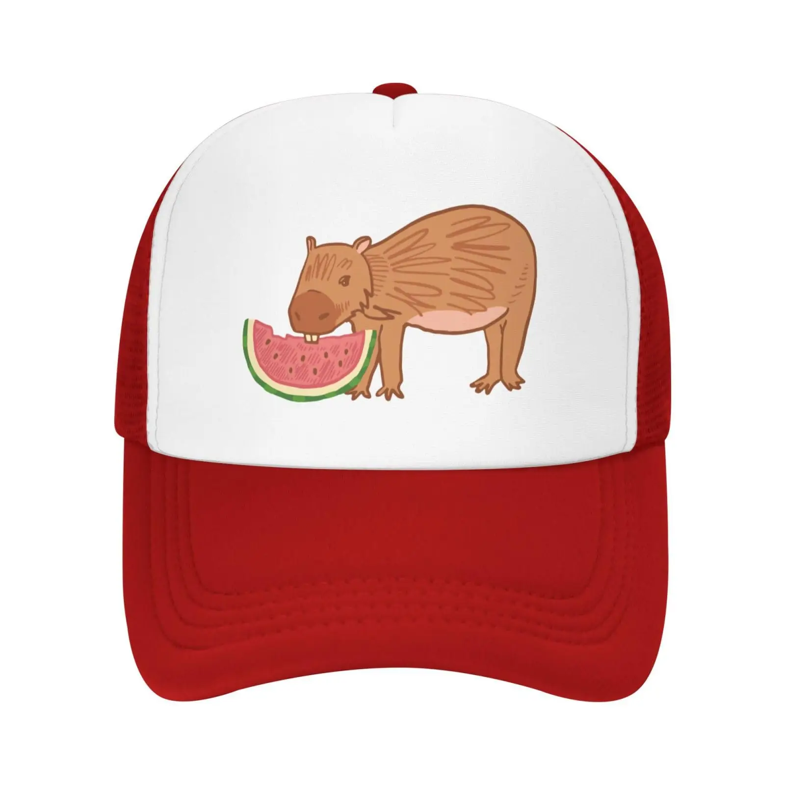 

Capybara Watermelon Baseball Cap Mesh Hat Adjustable For Men Women Sports Breathable Fashion Daily Travel Outdoor Streetwear