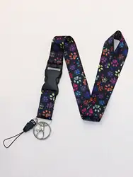 Mobile Phone Lanyard Colorful Dog Paws Neck Strap Keychain Lanyard for Credit ID Card Holder Keychain Key Ring Accessories